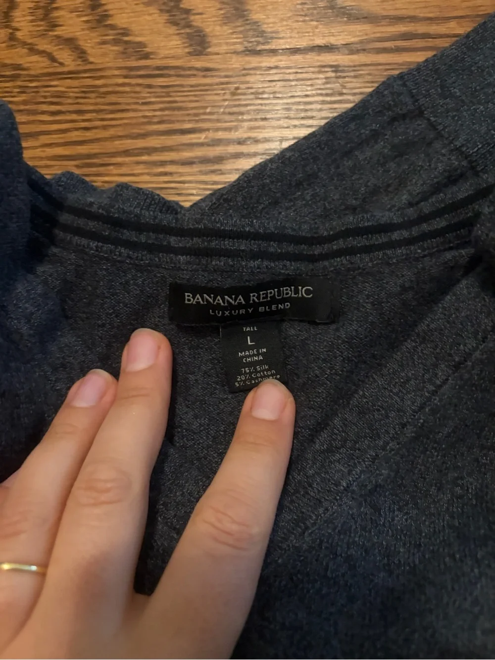 Banana Republic Men's V-Neck Sweater in Charcoal Gray